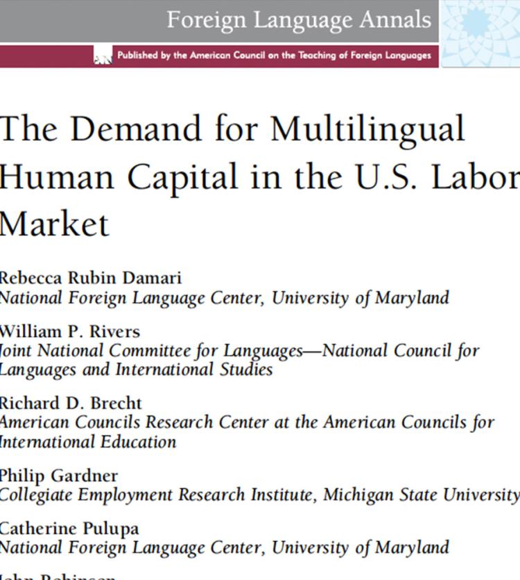 The Demand for Multilingual Human Capital in the U.S. Labor Market